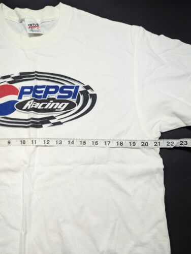Vintage Pepsi Racing Mens Medium White Shirt Single Stitch Tee Made in USA Anvil - Picture 8 of 9