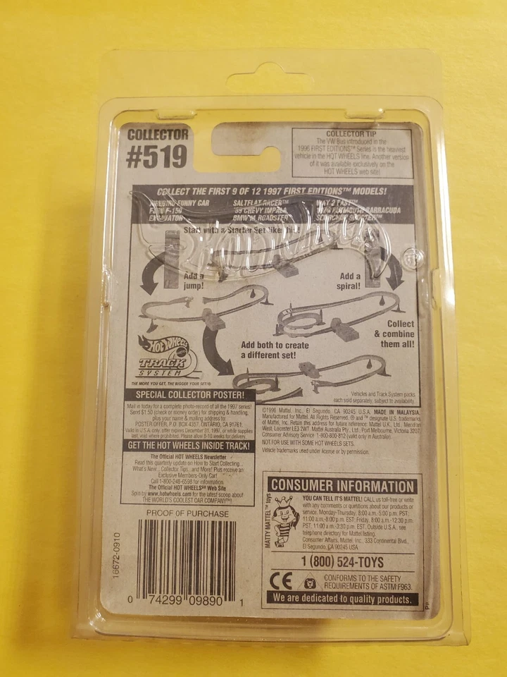 Hot Wheels 1997 First Editions 9/12, Scorchin' Scooter #519, Purple ~ NEW SEALED - Image 2 of 2