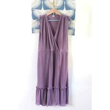 Vintage Union Made Lavender Pleated Tiered Midi Dress