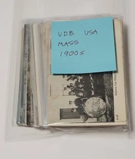 MA postcard lot of 43 undivided back uncancelled G to VF massachusetts sleeves
