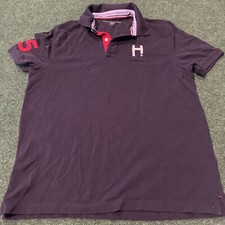 Tommy Hilfiger embroidered logo Polo Shirt Navy Youth Large See Pics Read