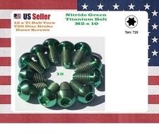 12 X Ti titanium Bolts Nitride Green Torx T25 M5x10 disc brake rotor Bolts GR5
