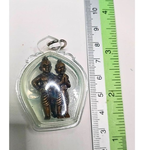 Thai Amulet Kuman Thong Twins Rug-yom Talisman Pendent Win Lottery Lucky Voodoo - Picture 5 of 6