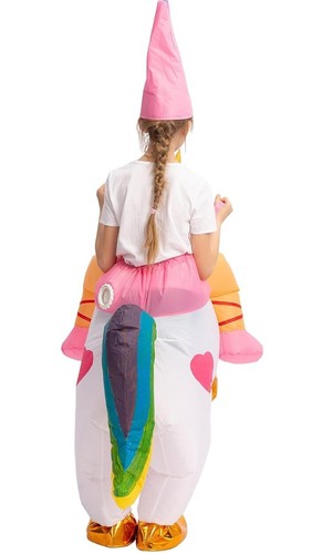 Halloween Ride A Unicorn Kids Age 7-10 Inflatable Costume Battery Pack Dress-up - Picture 4 of 9