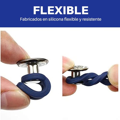 Botón de Pantalón, Extensor de Cintura, Botón Metálico de Silicona Ajustable - Imagen 3 de 16