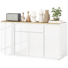 HOMCOM Credenza Moerna con Cassetto e 3 Armadietti Ripiani Regolabili Bianco