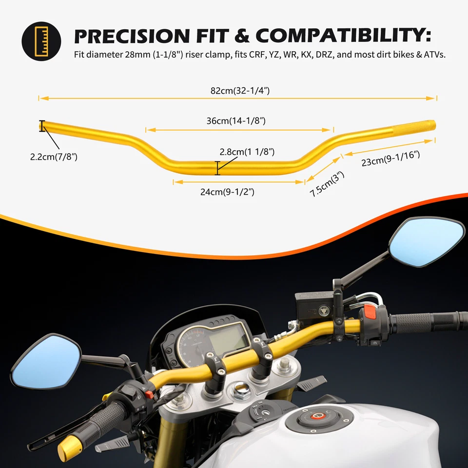 Rastreador de elevación de manillar de grasa dorado 1-1/8" 28 mm para Suzuki DRZ DR-Z 400SM Dual Sport Foto 2 de 4