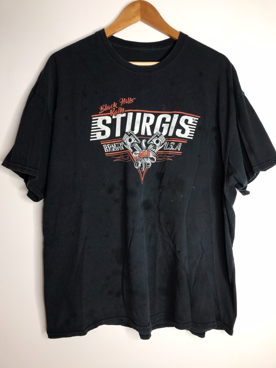 STURGIS BLACK HILLS RALLY バイカー Tシャツ L Sturgis Black Hills Rally 2018 Motorcycle Biker Men's 2XL