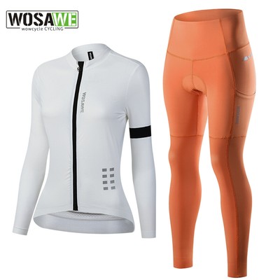 WOSAWE Damen Radtrikot und Hose Set Fahrrad atmungsaktive Polsterung Strumpfhose