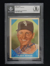 MARTY MARION SIGNED 1960 FLEER #19 BAS AUTHENTIC ON-CARD AUTO CHICAGO WHITE SOX