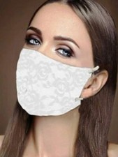 White Lace Fashion Mask, fashion mask, white mask, face mask, nose mask