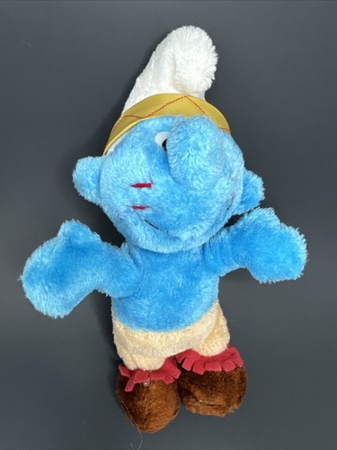 Vintage Smurf Wallace Berrie Peyo 1983 Indian Brave Plush Stuffed animalsToy 11" - 第 1/7 張圖片