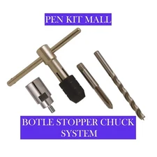 Bottle Stopper Drill and Tap Chuck System PSI PKBSYST PEN KIT MALL NEW BIT