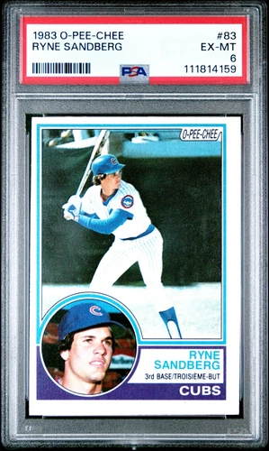 1983 O-Pee-Chee #83 Ryne Sandberg Rookie RC PSA 6 EX-MT Chicago Cubs HOF