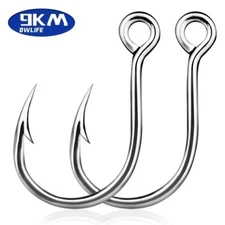 25~100 Pcs Inline Single Fishing Hooks Strong Wide Gap for Treble Replacement