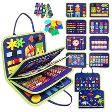 Toddler Busy Board Montessori Toys for 1 2 3 4 Year Old, Busy Book Sensory Ed...