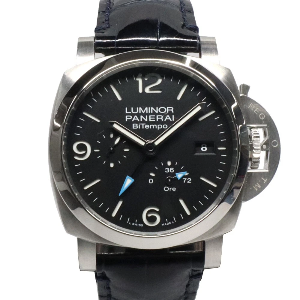 Panerai — Panerai Luminor PAM01360 44mm SS Black Dial Power Reserve Watch #UW163