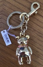 NWT COACH 3D Teddy Bear Gold Handbag Bag Charm Keychain F87166