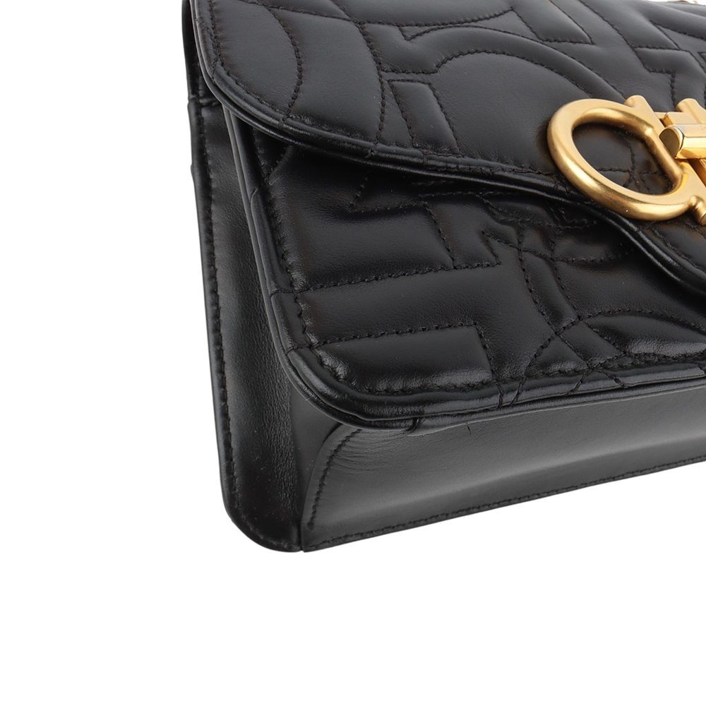 【SALVATORE FERRAGAMO】LEATHER BAG Salvatore Ferragamo 21 H153 Gancini Quilted Flap Crossbody