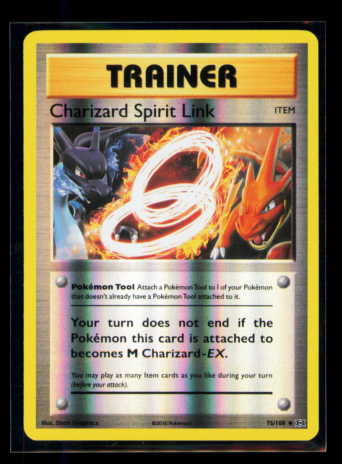 Charizard Spirit Link Reverse Holo Uncommon XY - Evolutions 75/108 NM