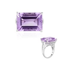 Cavill Lavendel Amethyst Ring 14,5Ct Sterlingsilber Platin Damen- Echtschmuck