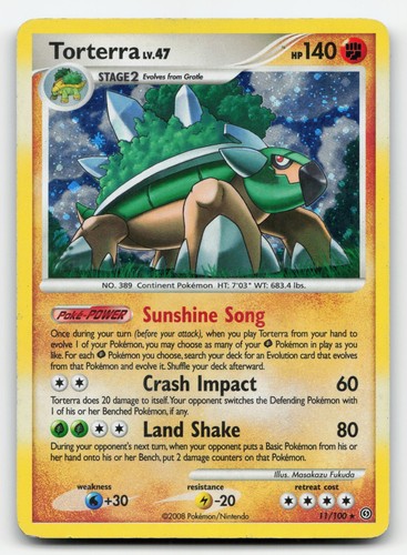 Torterra 11/100 (MP) Stormfront Holo Rare Pokemon TCG