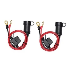 [2 PACK] 3FT 12V Female Socket Battery Eyelet Ring Terminal 12volt Extension 