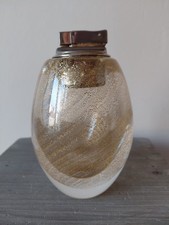 Briquet de table vintage en verre doré façon Murano –  Tommaso Barbi, ITALIE 60'