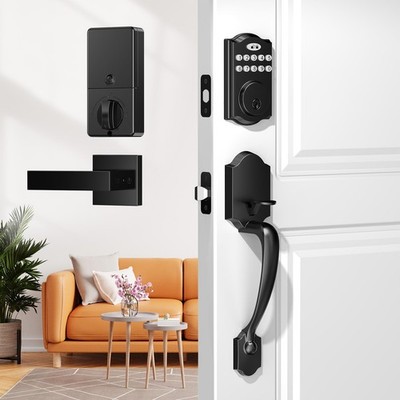 Keyless Entry Door Lock Deadbolt with Handle Set, Smart Locks for Front Door,...