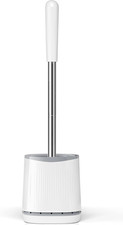 Cepillo inodoro soporte pared compacto cabezal cerdas blanco limpieza profunda