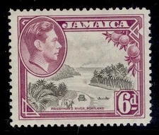 JAMAICA GVI SG128, 6d grey & purple, M MINT.