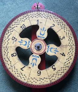 Carnival Gaming Wheel Vintage 24in Diameter SPINS Watch Video