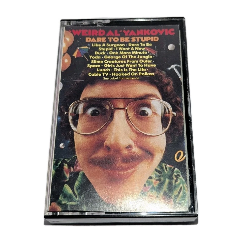 x4 Weird Al Yankovic Cassettes Tapes Even Worse, Dare To Be Stupid, Polka Party  - Image 4 of 4