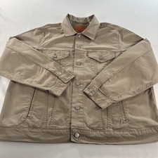 Levi’s Oversized Trucker Jean Jacket Women’s Size 1XL Beige Denim Red Tab EUC