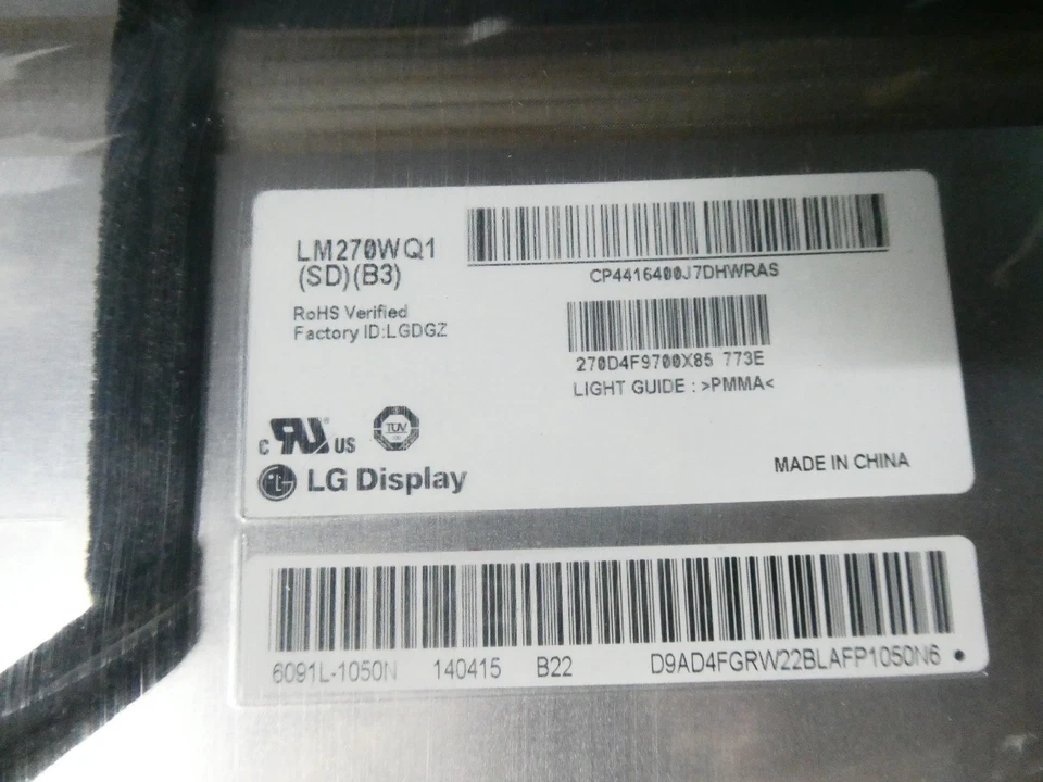 🍀 NICE! Apple iMac A1407 27" LM270WQ1 SD B3 LG Thunderbolt LCD Display Screen - Image 3 of 3