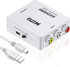 RCA to HDMI,AV to HDMI Converter, 1080P Mini RCA Composite CVBS Video Audio C...
