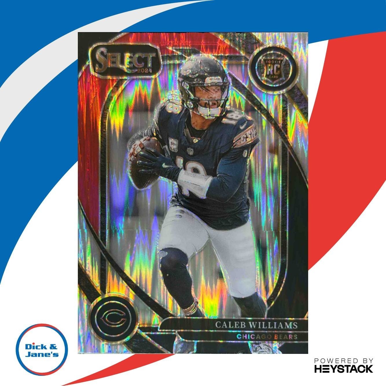2024 Panini Select Caleb Williams Club Black and Red Prizm Shock #216 RC Bears