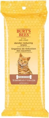 Gentle Dander Reducing Cat Wipes - Soft Unscented Grooming Solution, 50 Count