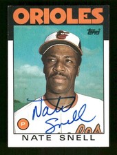 1986 Topps 521 Nate Snell signed auto autograph centered, crisp blue sig  ASC BX