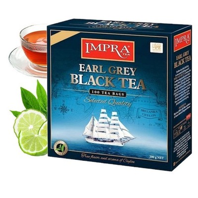 3 x IMPRA EARL GREY Black Tea 100 Teabags Bagged - 3 x 200g / 7.05oz