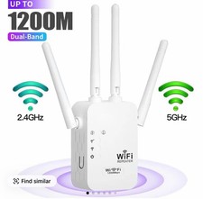 WiFi Extender 2025, 1200Mbps Dual Band 5GHz/ 2.4GHz Signal Booster, Covers 10,