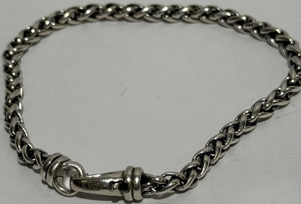 "Brazalete David Yurman de plata de ley .925 unisex cadena de trigo de 7,5"" de longitud" Foto 2 de 4