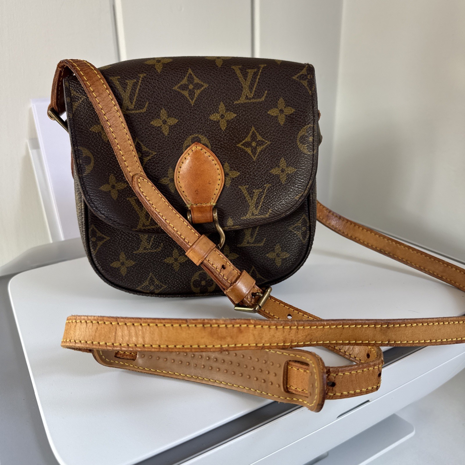 LOUIS VUITTON Monogram Saint Cloud GM Size Shoulder/ Crossbody Bag