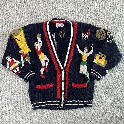 Vintage Traditional Trading Co Damen S Strickjacke Pullover Basketball handgestrickt - Bild 2 von 10