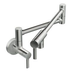 Moen S665 Cromo 5,5 Gpm Riempitore Pentola Doppio Manico da Parete - Foto 1 di 12