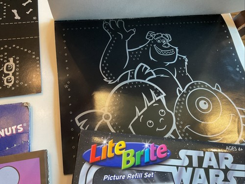 VTG Lite Brite Refill Paper Sheets UNPUNCHED LOT SCOOBY PEANUTS STAR WARS SHREK2 - Picture 8 of 13