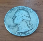 1948-P Washington Quarter 25C Silver Business Strike 0.9 Fineness KM#164