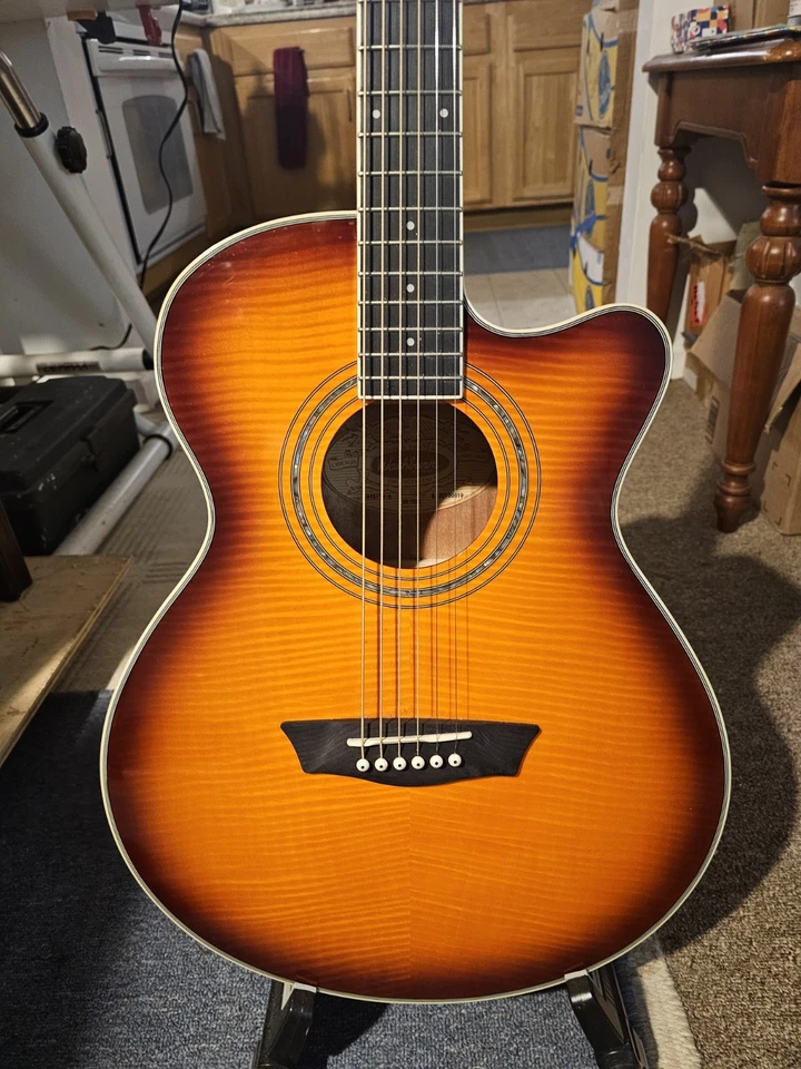 WASBURN ACOUSTIC-ELECTRIC GUITAR - Image 3 of 4