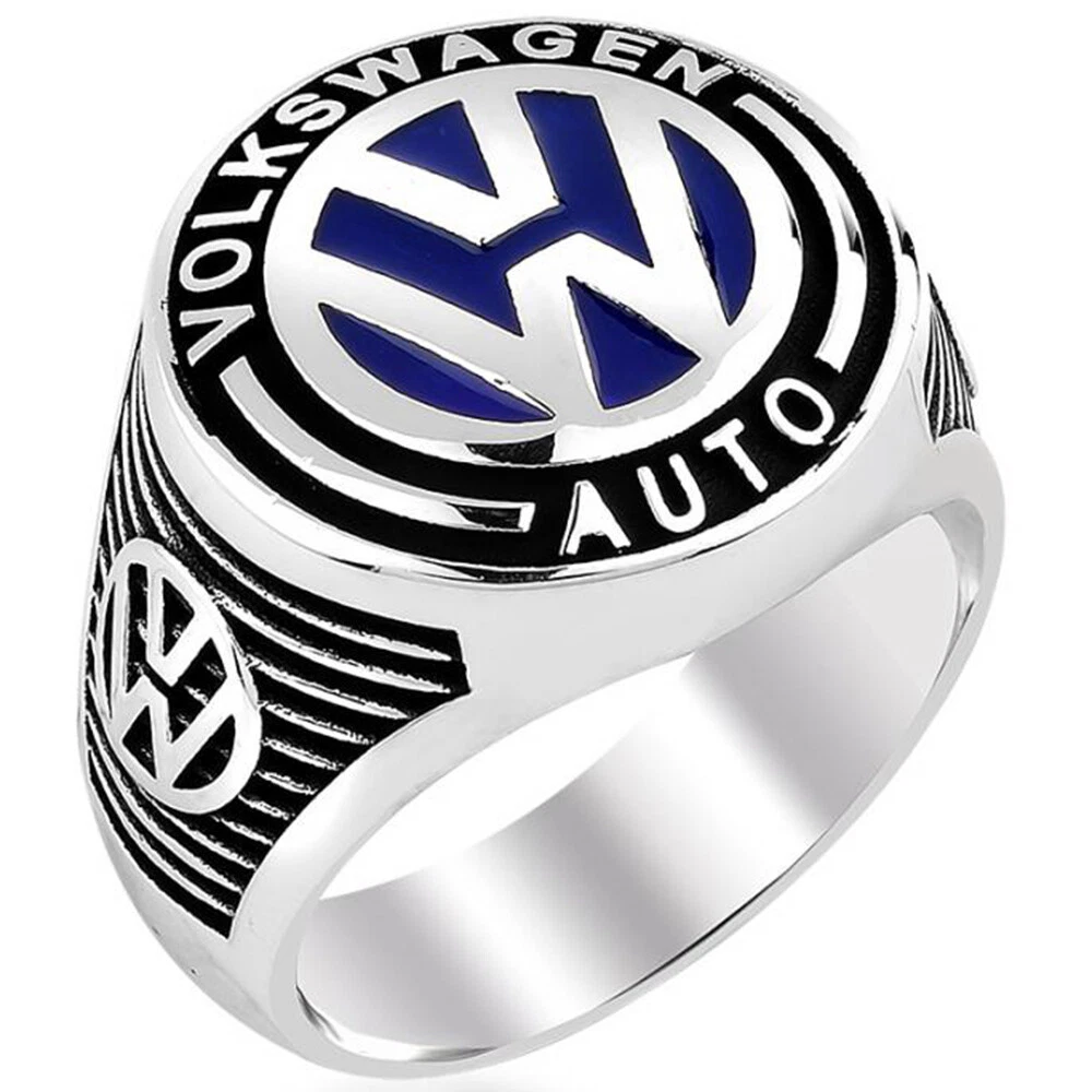 Solid 925 Sterling Silver Volkswagen Auto Men's Ring