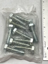 Hex Head Cap Screw: M10x1.5, 40.00 mm Length, Grade 10.9 Steel, Zinc (10 Pack)